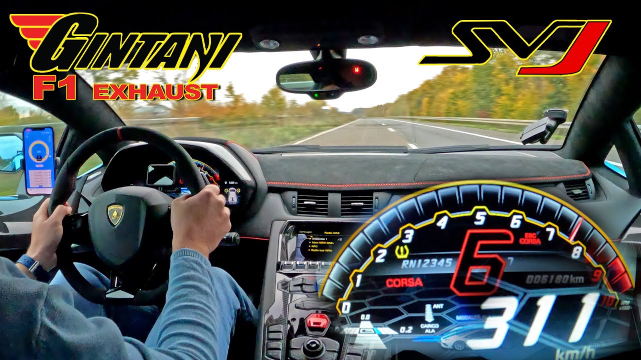 САМЫЙ ПОТРЯСАЮЩИЙ ЗВУК АВТОМОБИЛЯ! Aventador SVJ с выхлопной системой F1 на АВТОБАНЕ AutoTopNL