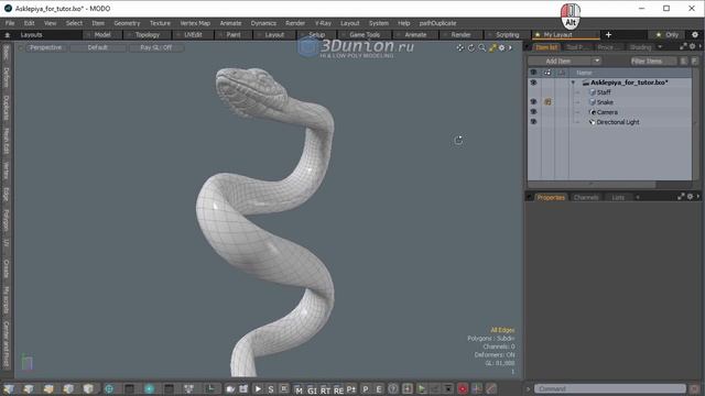 Snake Skin Bevel Texture In Modo. Моделирование фактуры кожи змеи