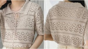 Футболка от ШЕЙН с красивым ажурным узором.