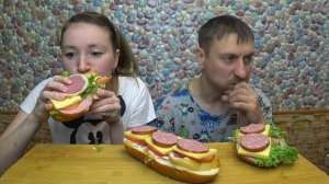 МУКБАНГ ОГРОМНЫЕ БУТЕРЫ | MUKBANG HUGE RUSSIAN SANDWICHES #mukbang #мукбанг