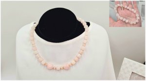 Процесс создания украшений из розового кварца. Чокер и браслет.