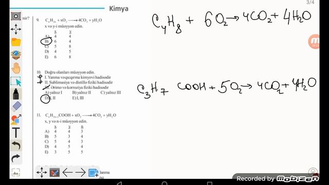Güvən kimya test toplusu, "5.3. Fiziki və kimyəvi hadisələr" mövzusundakı testlərin izahı смотреть онлайн