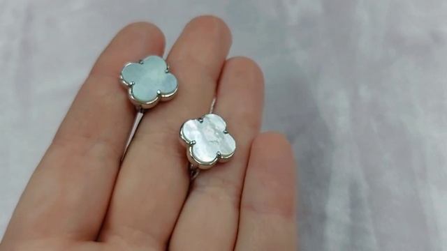 Набор украшений с четырехлистным клевером. Вставка - перламутр смотреть онлайн