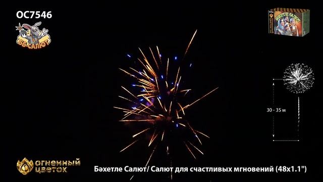 Фейерверк ОС7546 Бахетле Салют (Салют для счастливых мгновений) (1,1" х 48) смотреть онлайн