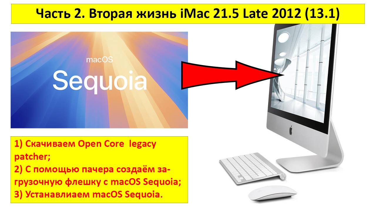 2 часть. Вторая жизнь iMac 21,5" Late 2012 - Установка macOS Sequoia на неподдерживаемый mac смотреть онлайн
