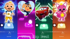 Cocomelon  🆚 Sheriff Labrador 🆚 Lightning 🆚 McQueen   Tiles Hop EDM Rush🎶   Who Is Best🎯