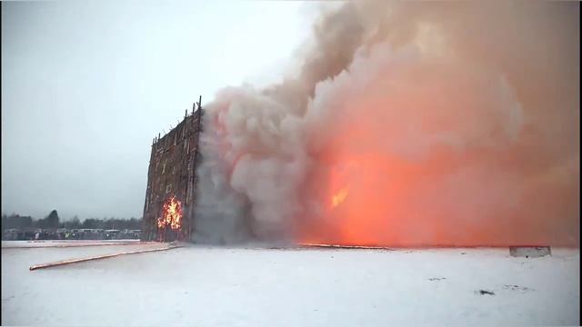 Масленица в Никола Ленивце. Сжигание арт объекта 4ая стена смотреть онлайн