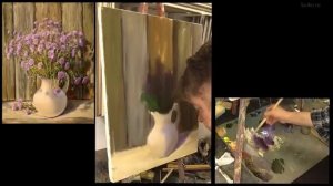 Октябрята. Часть 1. Живопись маслом. Austrian asters. Oil painting. Как рисовать цветы.