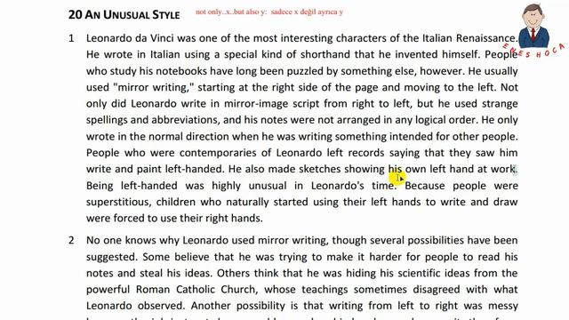 20- Leonardo Da Vinci - Shorthand -Mirror Writing / MORE TO READ Metinleri / YDS / YÖKDİL смотреть онлайн