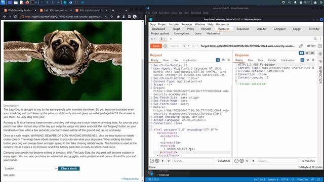 19. Lab 17 - SQL injection with filter bypass via XML encoding смотреть онлайн