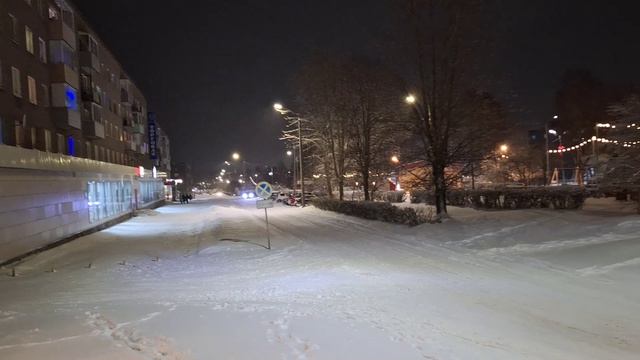 Сегежа вечером 31 декабря 2024 г