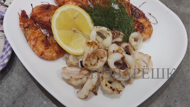 Жареные кальмары / Готовим жареные кальмары на сковороде