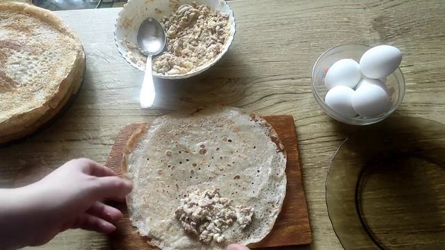 Блинчики с начинкой из печени трески смотреть онлайн