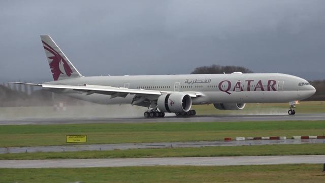 Qatar Airways QR27 A7-BER Boeing 777-300 ER Hamad Doha DOH To Manchester MAN 22/12/18 смотреть онлайн