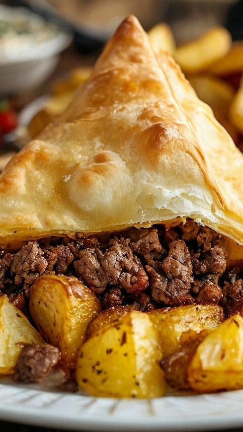 Треугольник картофель с мясом или атарский эчпочмак 🥯 смотреть онлайн