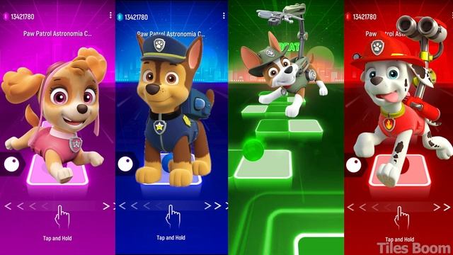 Paw Patrol Team Skye - Chase - Tracker - Marchall | Tiles Hop EDM Rush смотреть онлайн