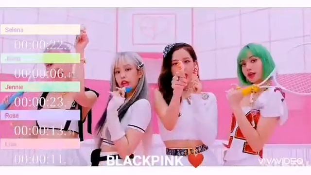 BLACKPINK, Selena Gomes-Ice Cream (Line Distribution, Color Coded)