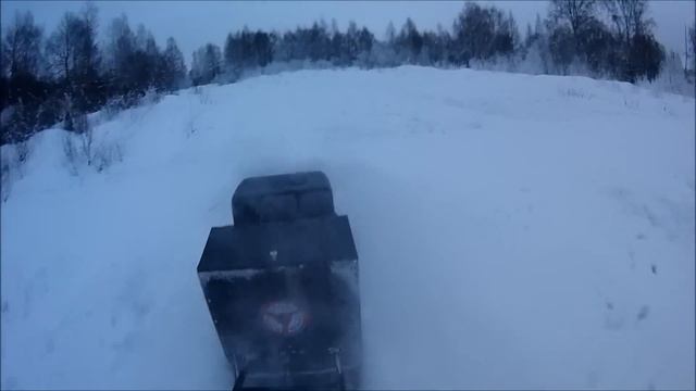 Мотобуксировщик Ураган базовый наледь, глубокий снег, катки, шипы смотреть онлайн