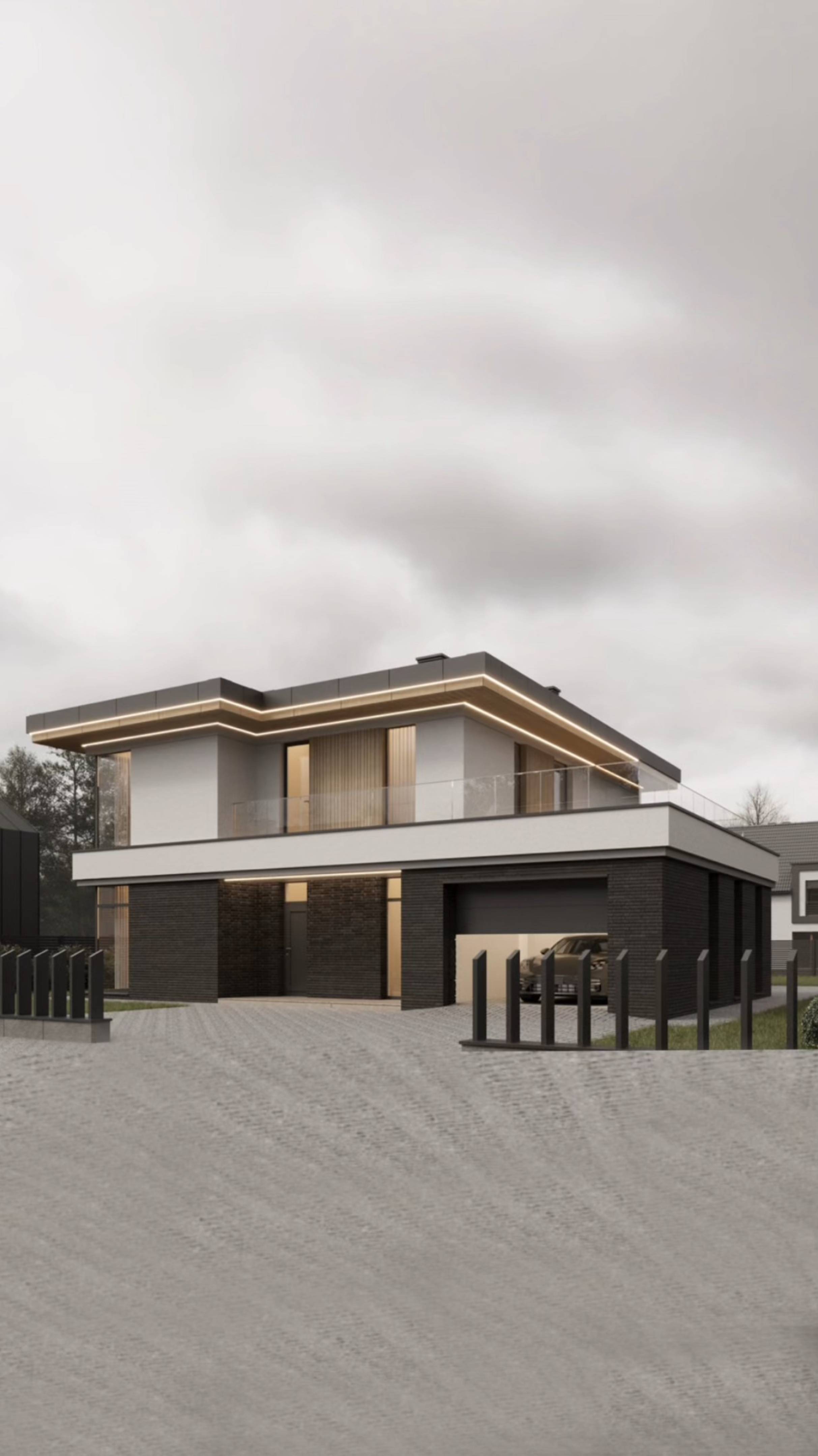 ПРОЕКТ ДВУХЭТАЖНОГО ДОМА 259 м². ДОМ С ТЕРРАСОЙ И ГАРАЖОМ. смотреть онлайн