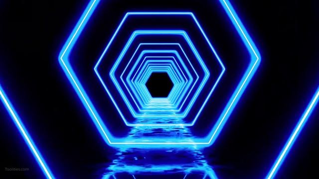 4K Neon Sci-Fi Tunnel Abstract Glow Blue No Copyright Motion Graphics video Loop смотреть онлайн