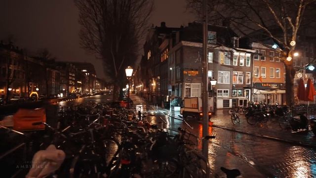 Прогулка под дождем по ночному Амстердаму смотреть онлайн