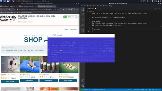 18. Lab 16 - Blind SQL injection with out of band data exfiltration смотреть онлайн
