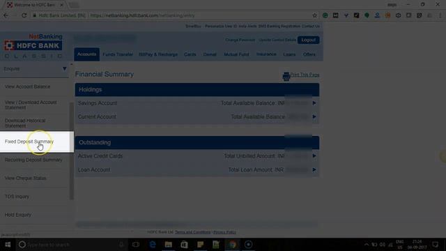 How to check Fixed Deposit FD summary through HDFC Net Banking смотреть онлайн