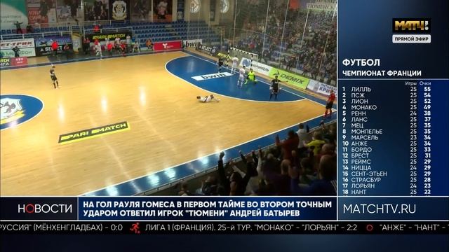 ТК "Матч ТВ". 15.02.2021 - 12:00. Новости спорта. 13 тур. Тюмень - КПРФ смотреть онлайн