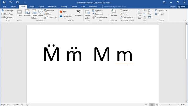 How To Type Letter M With Diaeresis (two Dots) In Word: How To Put Double Dots Over A Letter