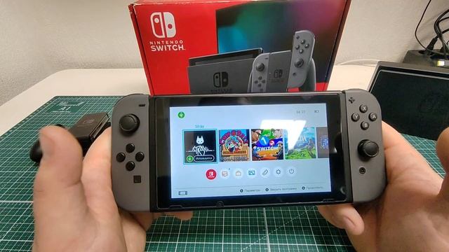 Обзор прошитого серого Nintendo switch Rev2 128GB с коробкой смотреть онлайн