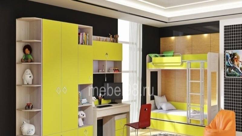 Мебель для детской комнаты с двухъярусной кроватью смотреть онлайн
