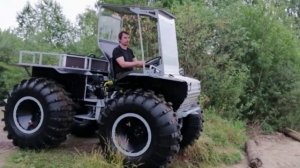 Среднемоторный пневмоход Ураган   Горки до 50 градусов  Плаваем с фиксацией и без  Обзор вездехода