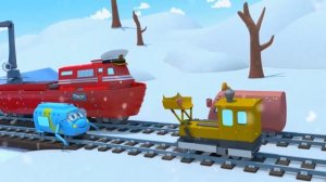 Поезд Трой -  Поезд-машина по производству СНЕГА гоняется с Лордом Байроном и Тиной! - мультфильм