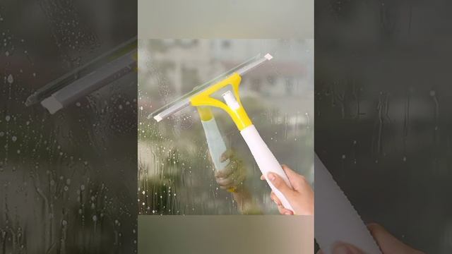 Random Color Spray Window Glass Wiper Cleaner Washing Scraper Home Bathroom Car Window Cleaning Too смотреть онлайн