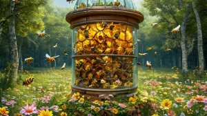 Живая картина на стене: улей из стекла как арт-объект и дом для пчел.