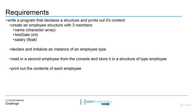 105 Challenge Declaring and Initializing a structure смотреть онлайн
