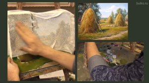 Три стога сена. Линейная и воздушная перспектива в живописи. Живопись маслом. Oil painting