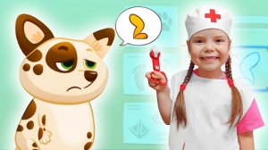 Настя и песик Duddu играют в игре | Настя как доктор для Дуду