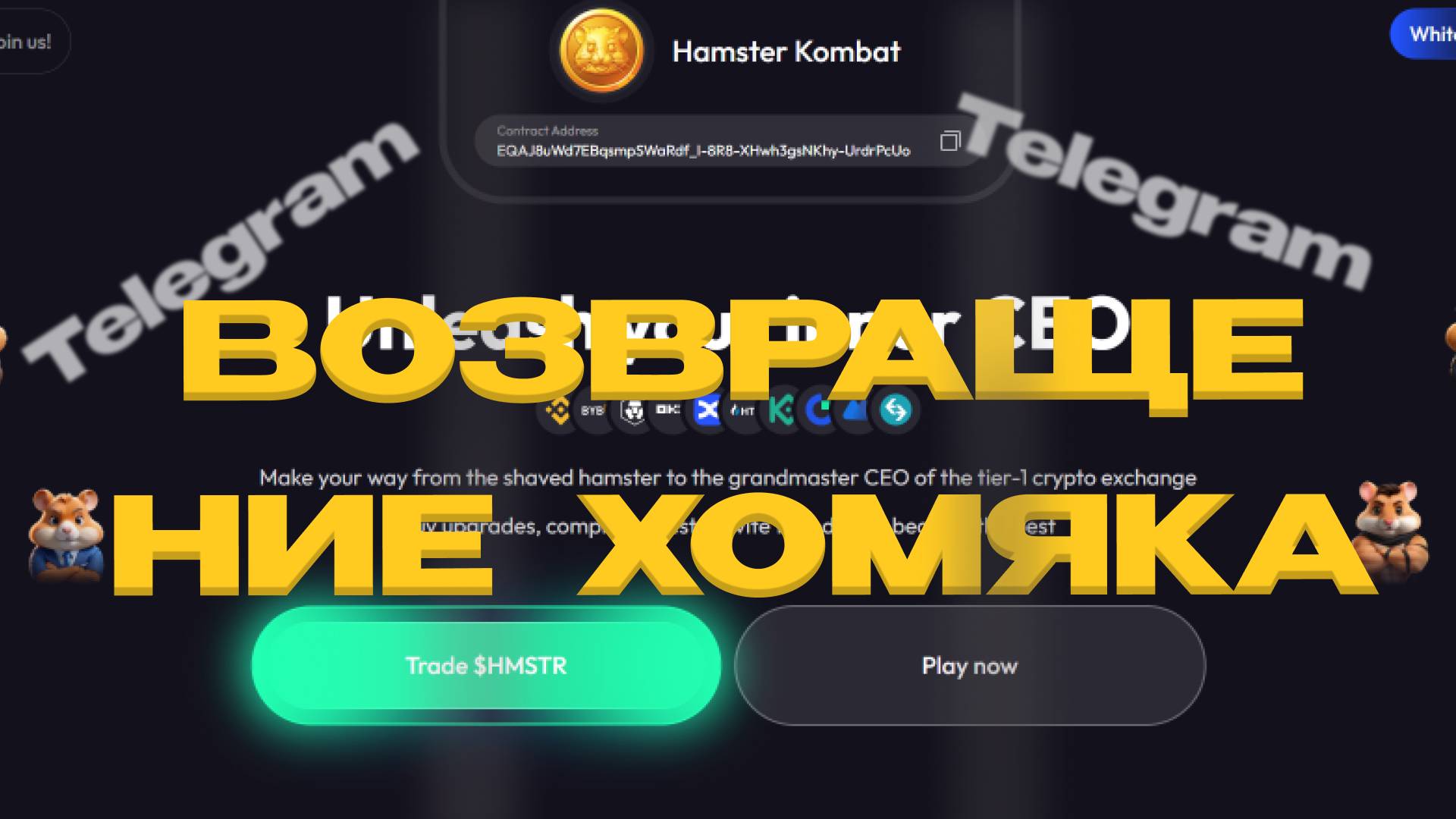 ⚠️ХОМЯК ВОЗВРАЩАЕТСЯ, Hamster Combat продолжение следует!!! смотреть онлайн