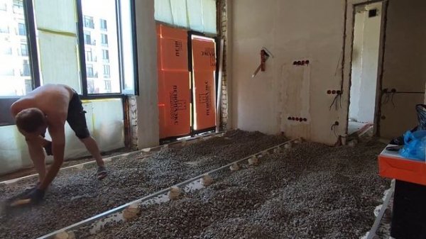 полный процесс заливки стяжки! #ремонтквартир# #строительстводомов#