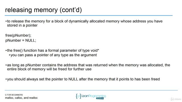 91 malloc calloc and realloc смотреть онлайн