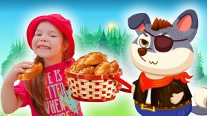 Настя и собачка Duddu играют в игре | Настя как Красная Шапочка несет пирожки бабушке