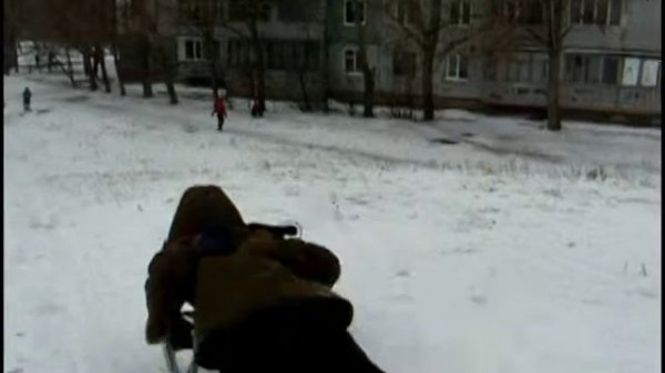 Воскресное катание с кургана на Бабурке. Запорожье