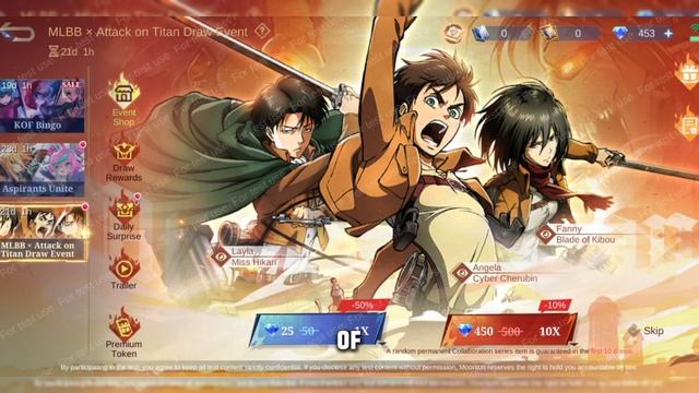 MLBB X ATTACK ON TITAN COLLABORATION 2024 | ATTACK ON TITAN PHASE EVENT | MLBB NEW SKIN