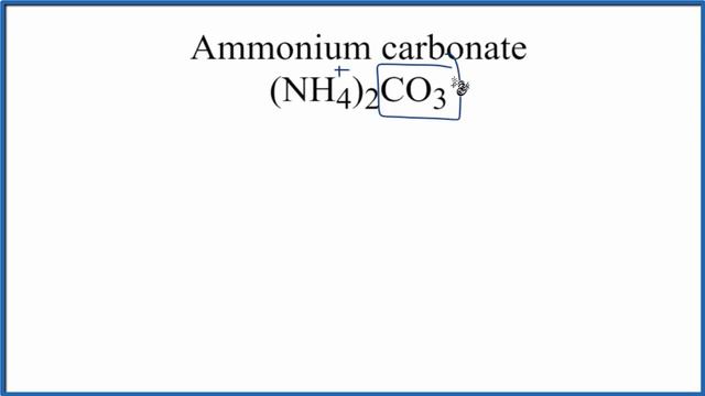 Is (NH4)2CO3 (Ammonium Carbonate) Ionic Or Covalent?