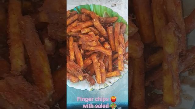 Finger chips 🍟with salad 🥗YouTube#shorts #finger chips with salad смотреть онлайн