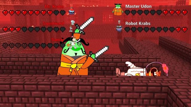 Master Udon & Robot Krabs Speedrunners VS 3 Hunters