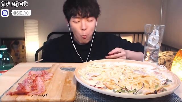 ASMR Mukbang Bacon Carbonara Noodles Real Sounds. ASMR SIO смотреть онлайн