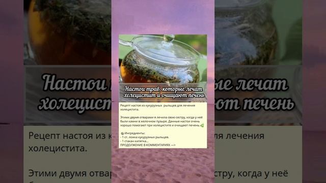 Рецепт настоя из кукурузных рыльцев для лечения холецистита смотреть онлайн