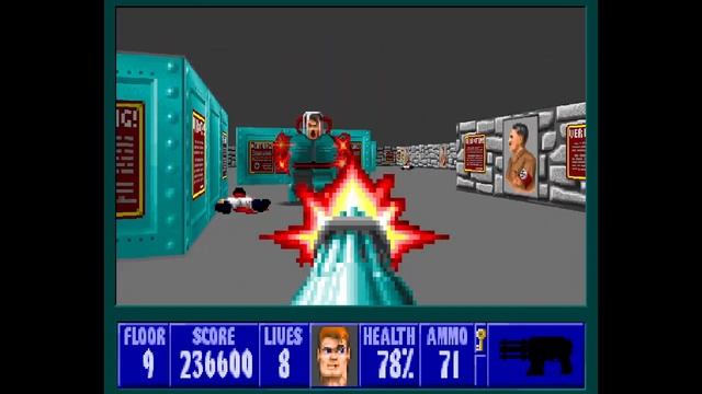 Wolfenstein 3D - Let's Play Shtum - E3M9 Episode 3 Level 9 - Letsplay Stumm (ECWolf + Enhancements*
